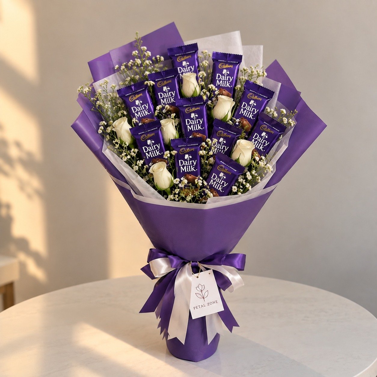 Purple Cone Charm – Cone Style Dairy Milk Bouquet