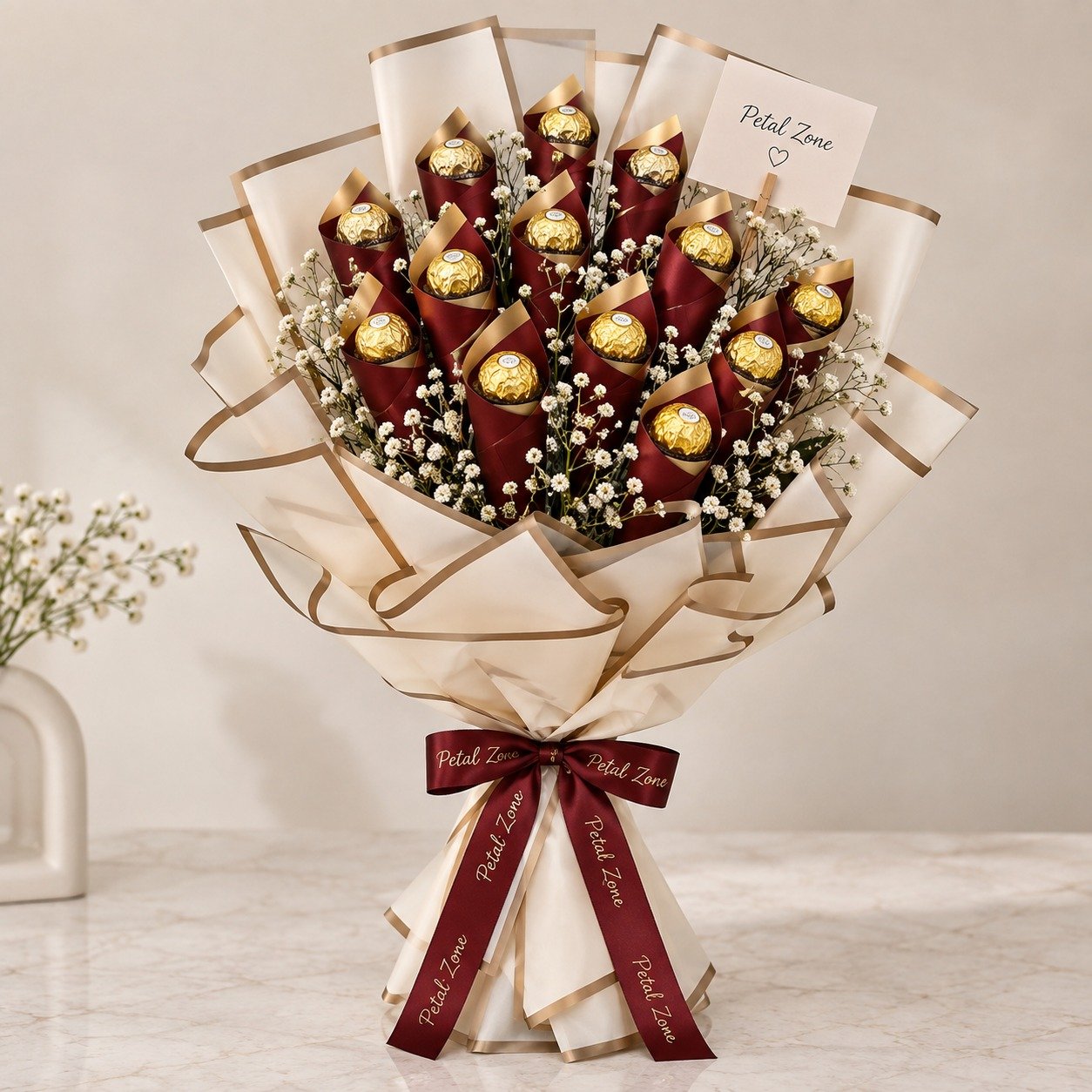 Golden Cone Charm – Cone Style Ferrero Bouquet