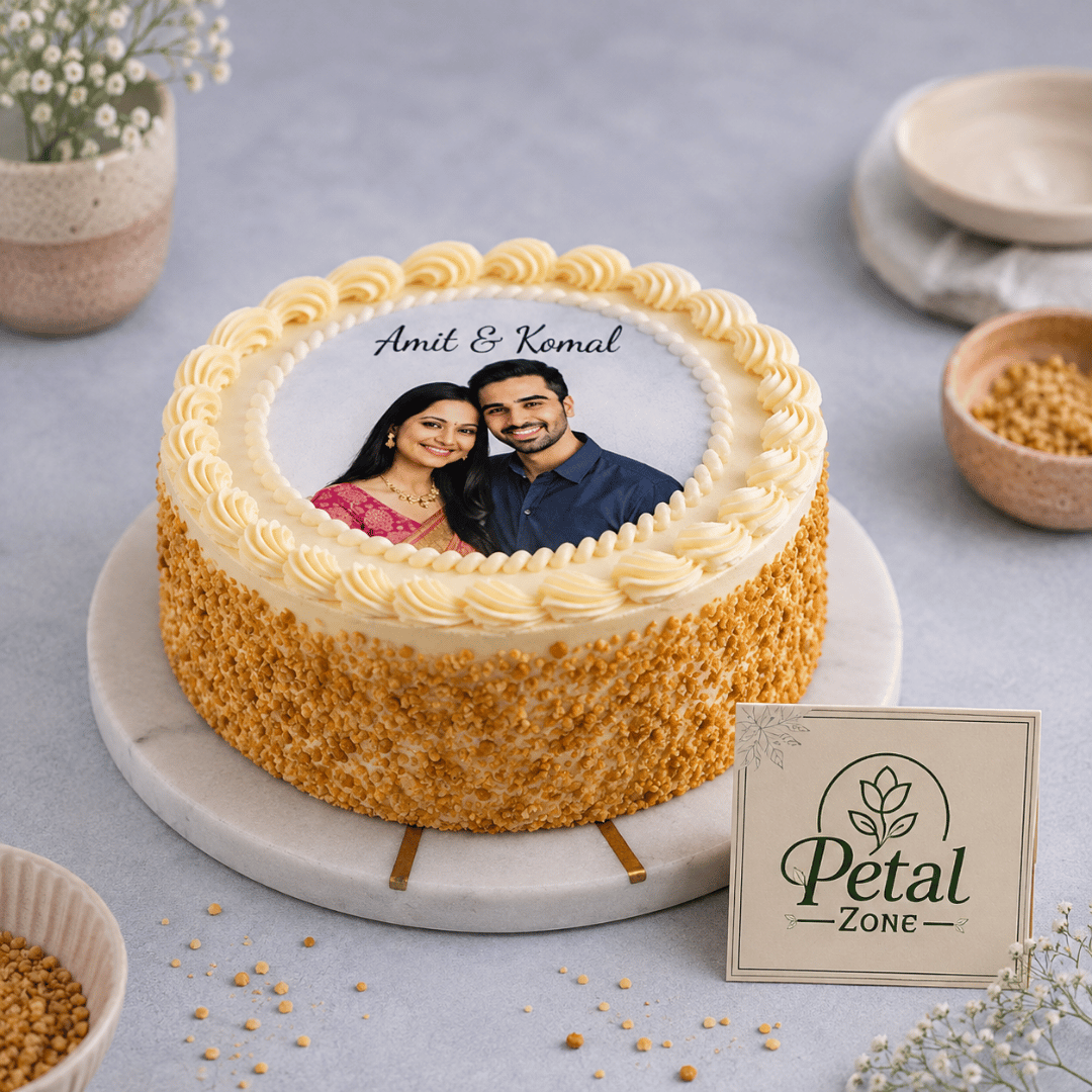 Golden Memories – Butterscotch Photo Cake