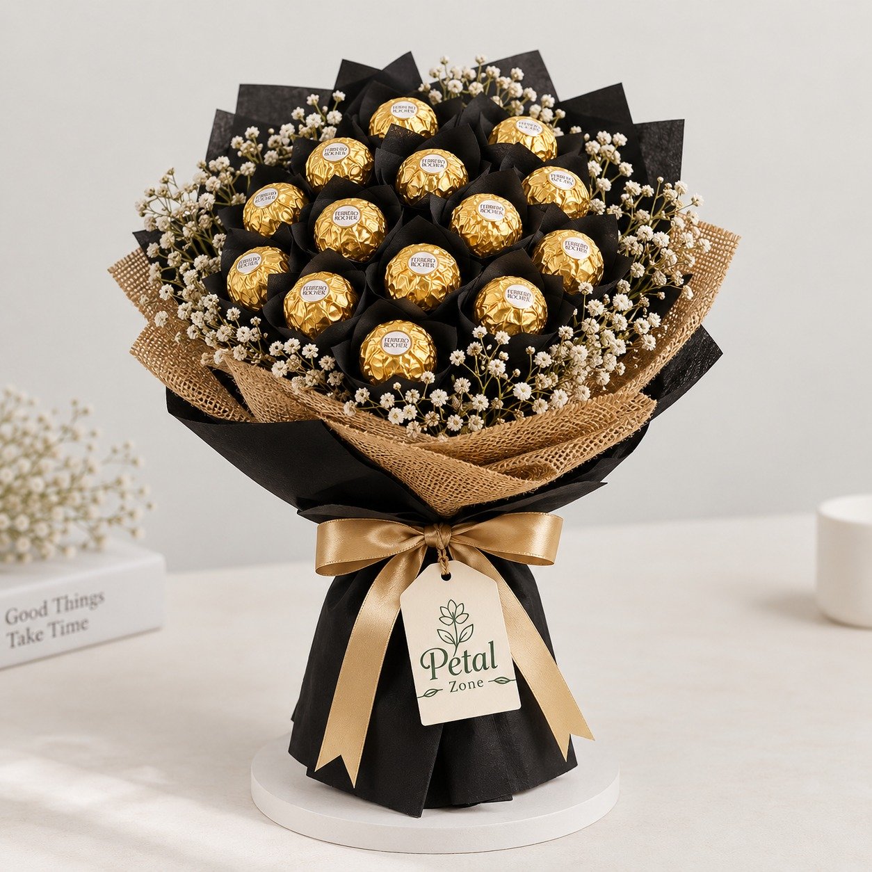 Golden Indulgence – Classic Ferrero Rocher Bouquet
