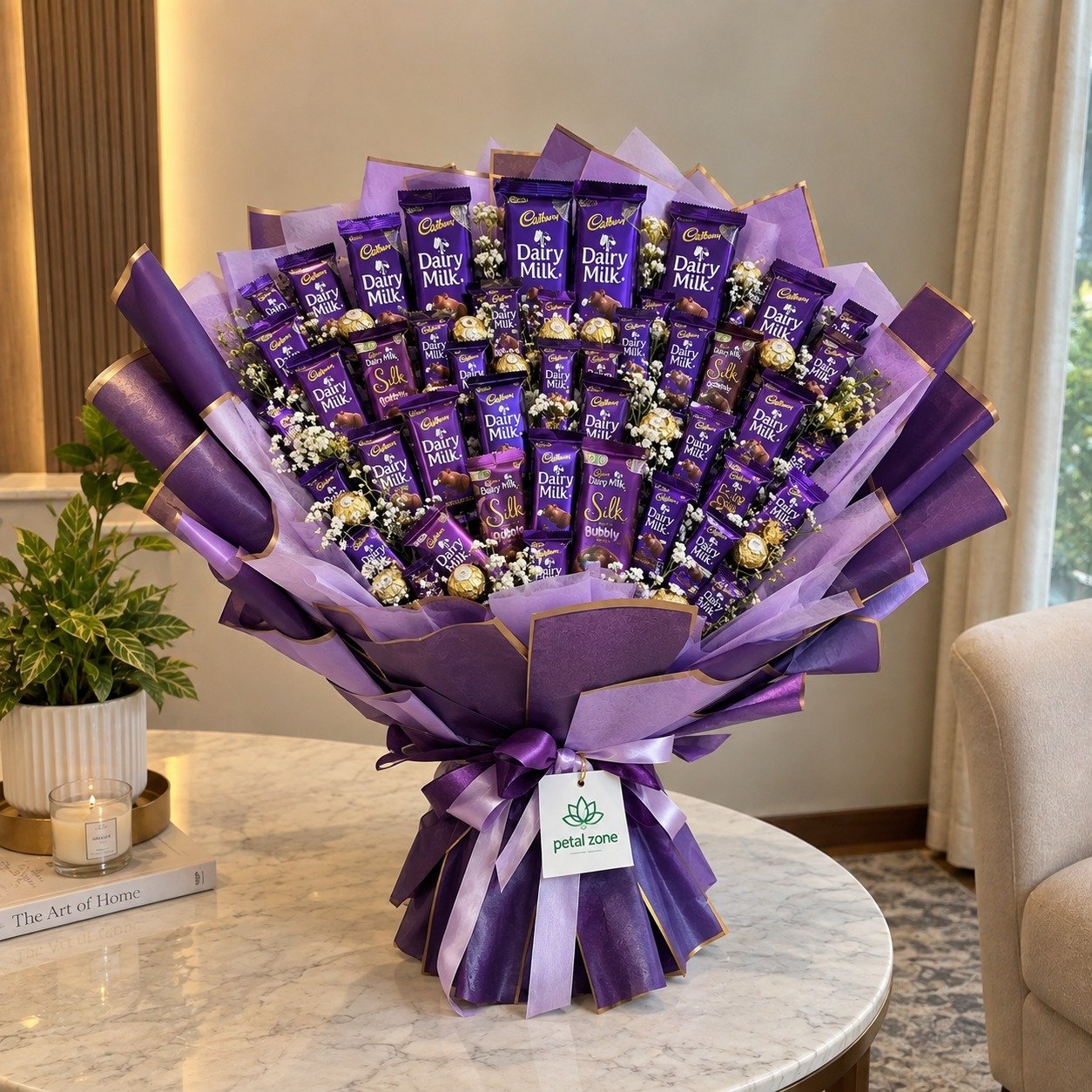 Grand Purple Fantasy – Giant Dairy Milk Bouquet
