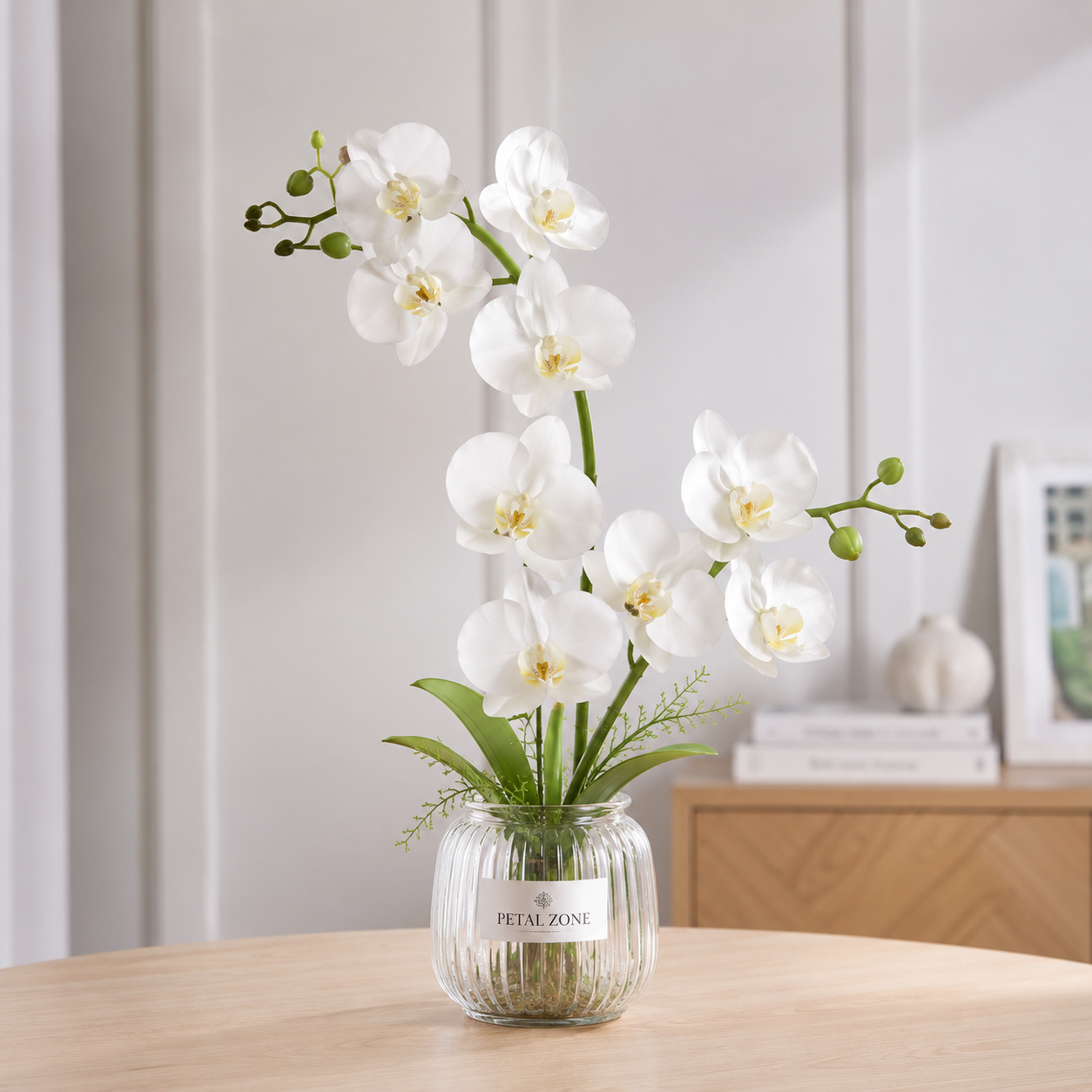 A Vase of Ivory Grace – 10 White Orchids