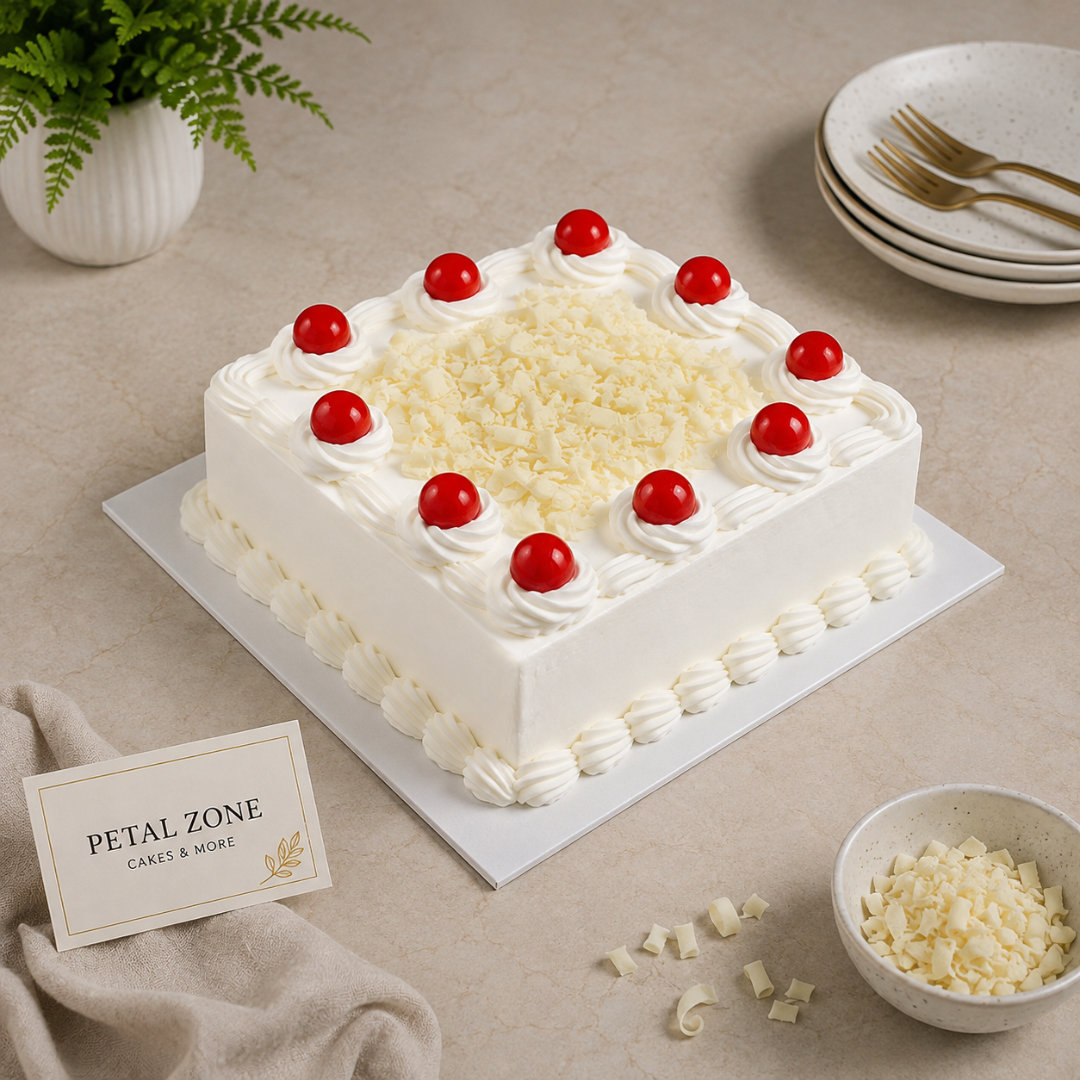 Snowy White Forest – White Forest Cream Cake