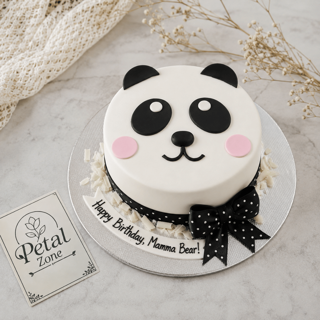 White Forest Elegance – Fondant Cake