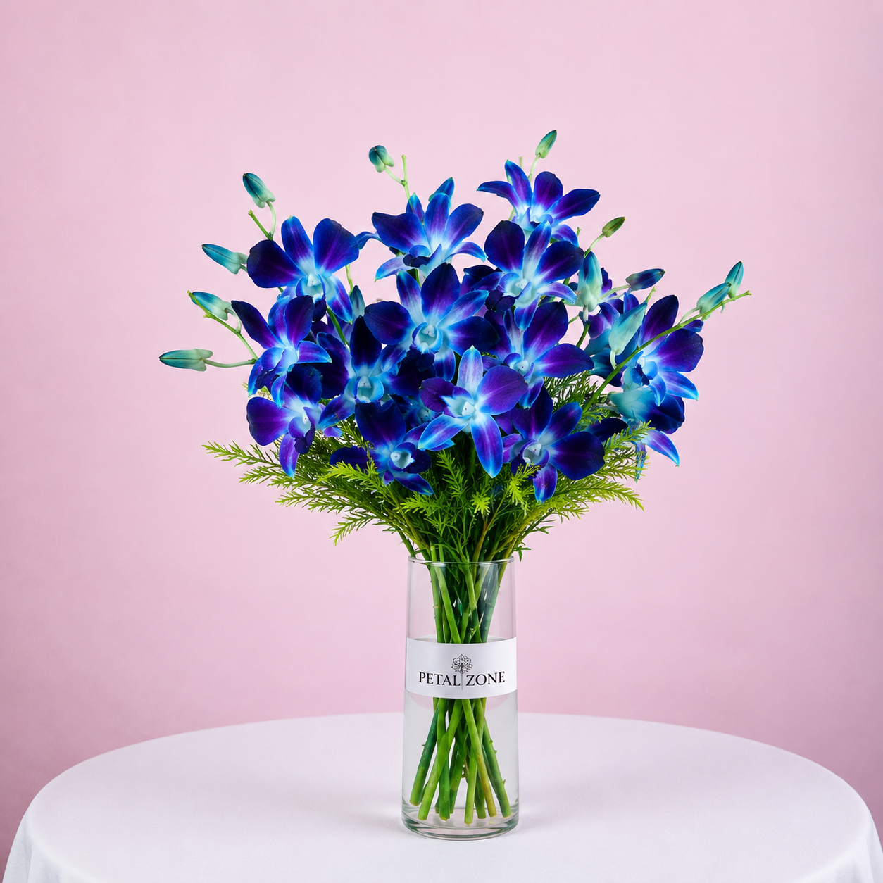 A Symphony of Blue Luxury – 20 Blue Orchids Vase 2