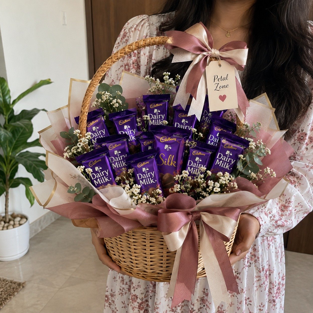 Sweet Basket Bliss – Dairy Milk Basket Bouquet 2
