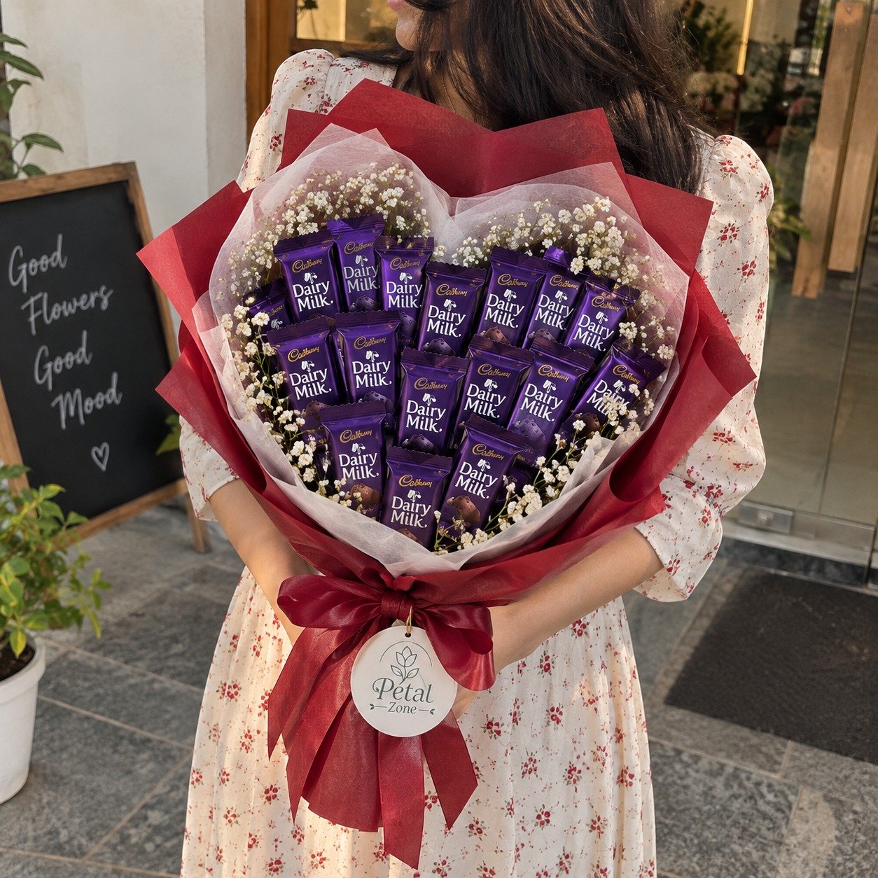 Heartfelt Sweetness – Heart-Shaped Dairy Milk Bouquet 3