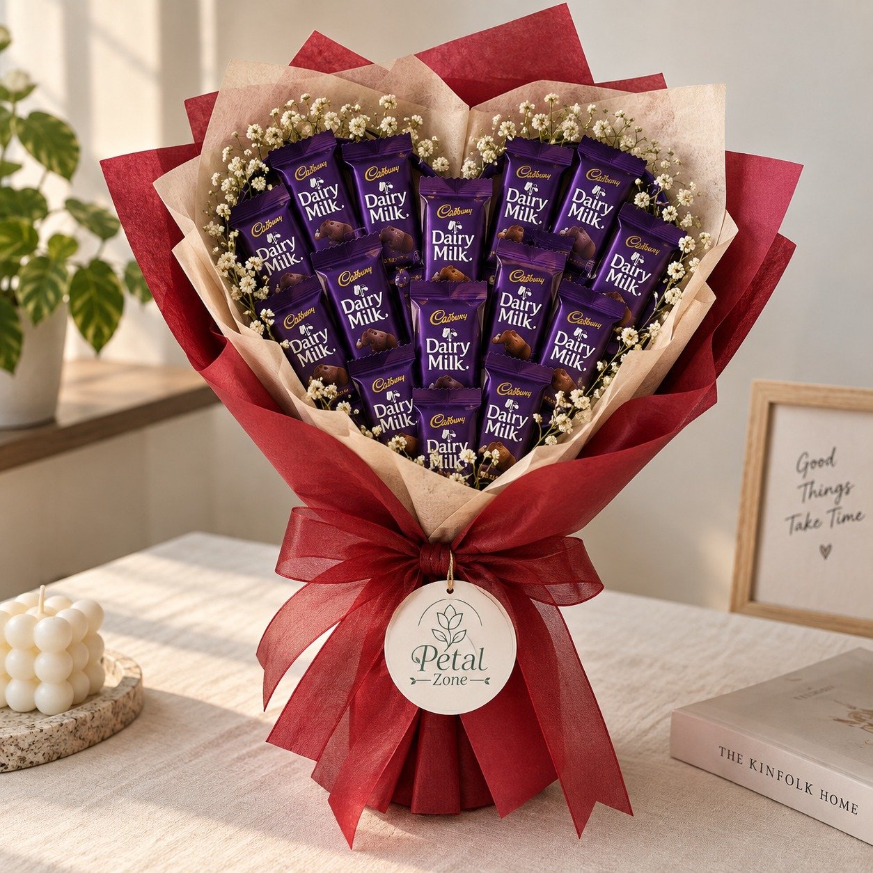 Heartfelt Sweetness – Heart-Shaped Dairy Milk Bouquet 2