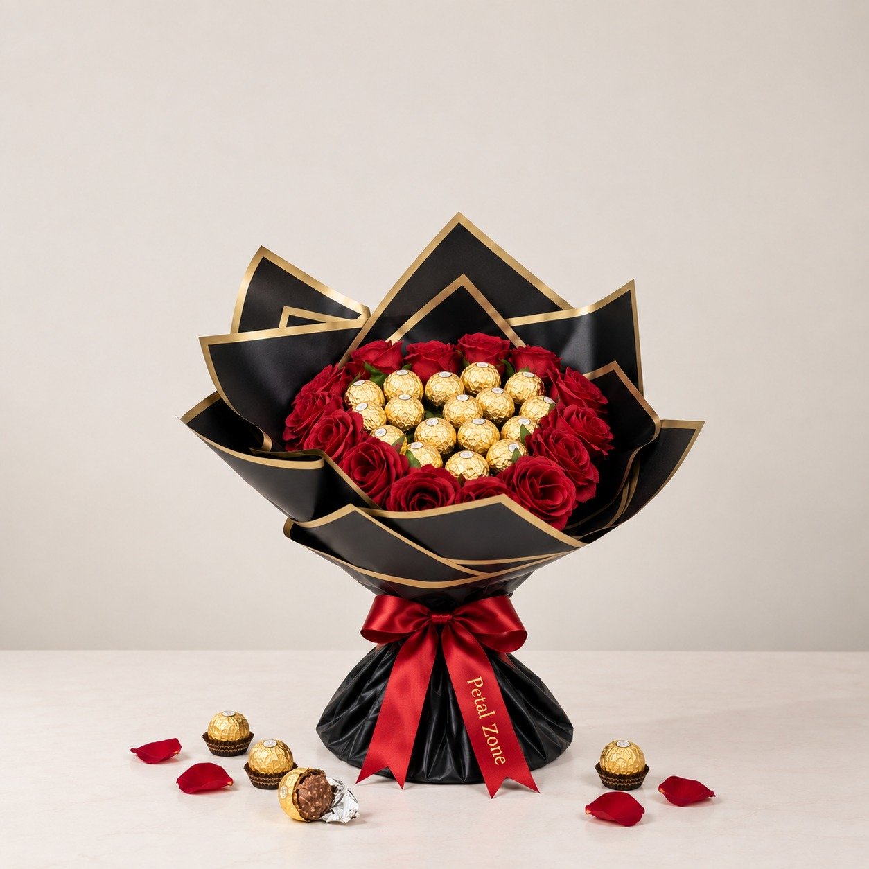 Golden Romance – Ferrero Rocher & Rose Bouquet 3