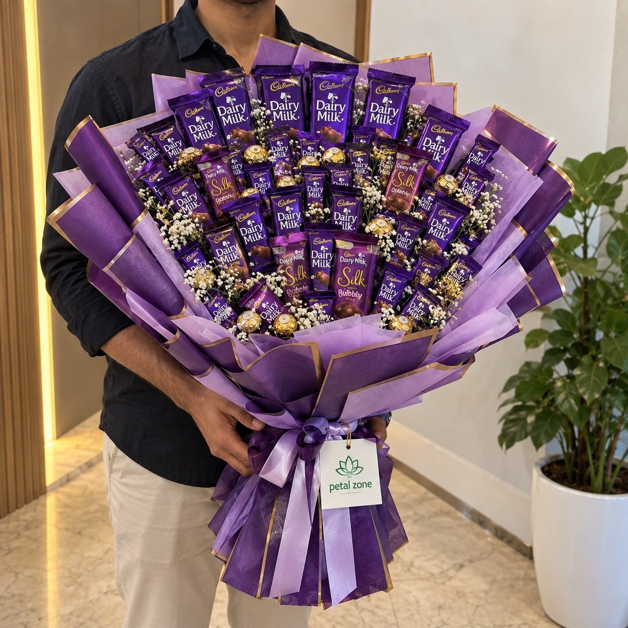 Grand Purple Fantasy – Giant Dairy Milk Bouquet 3