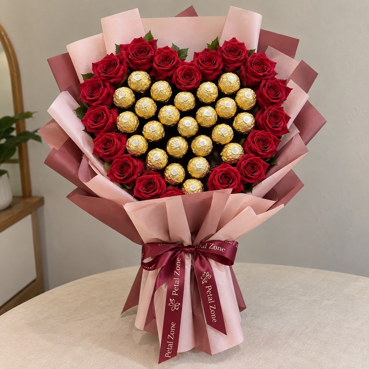 Personalized Golden Surprise – Customized Ferrero Bouquet 2
