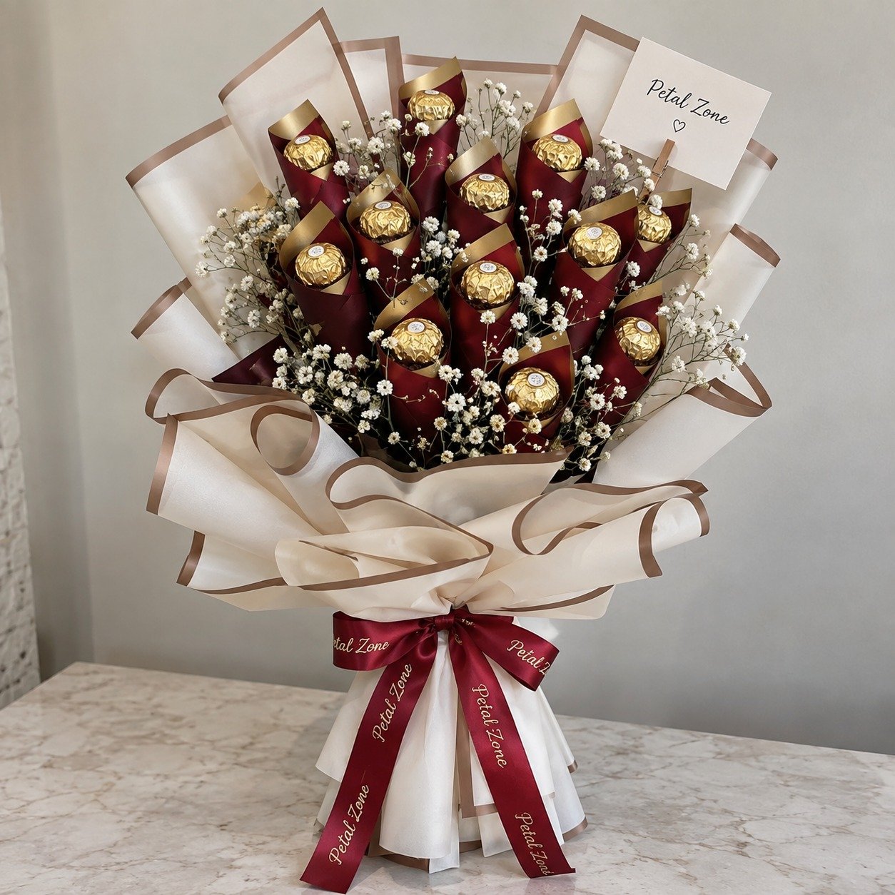 Golden Cone Charm – Cone Style Ferrero Bouquet 2