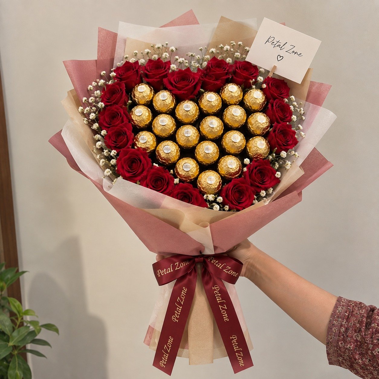 Personalized Golden Surprise – Customized Ferrero Bouquet 3