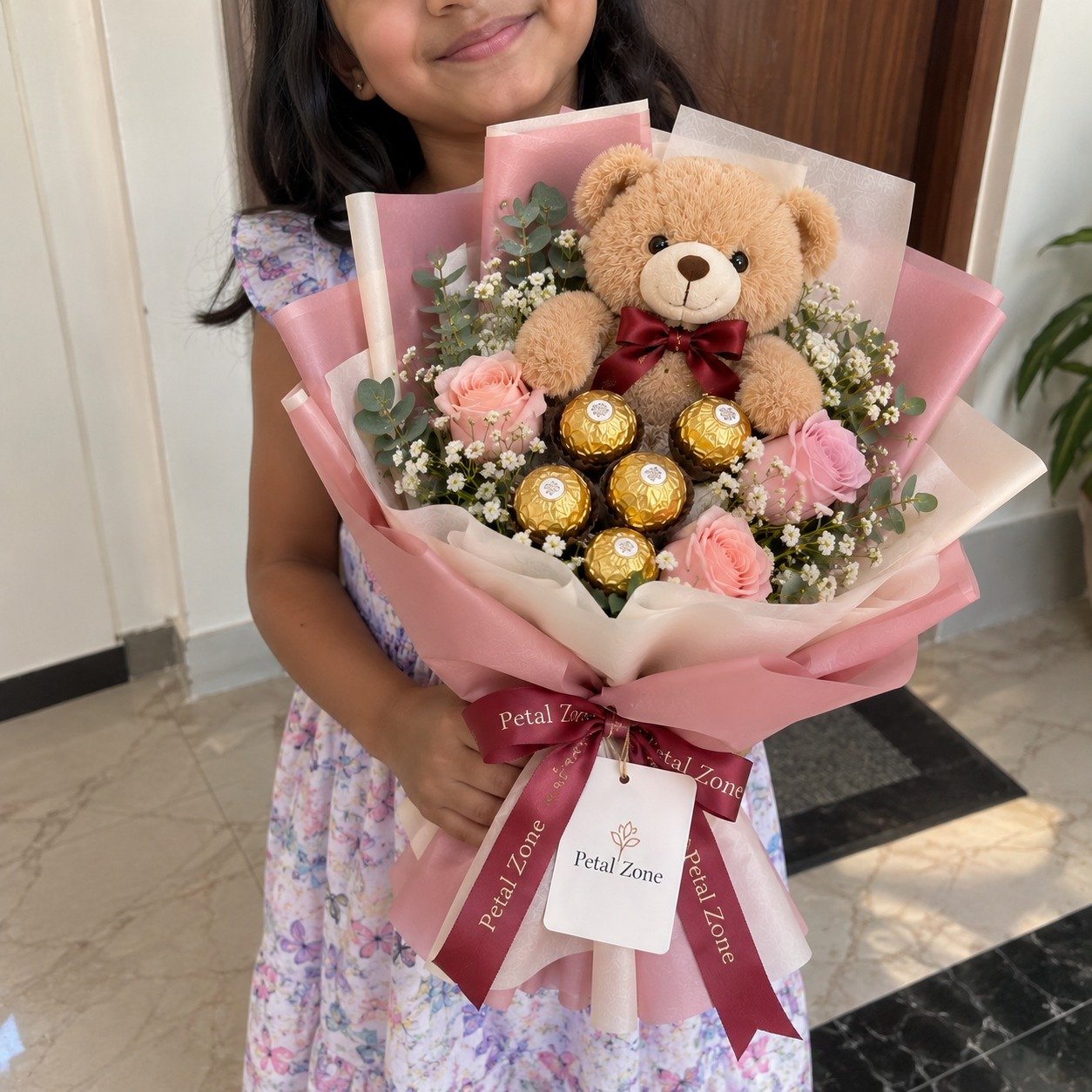 Sweet Cuddle – Teddy & Ferrero Rocher Bouquet 3