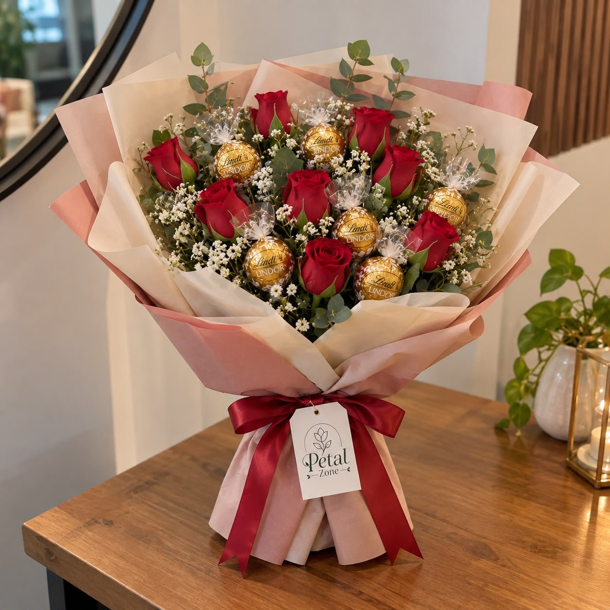 Golden Romance – Lindt & Rose Bouquet 3