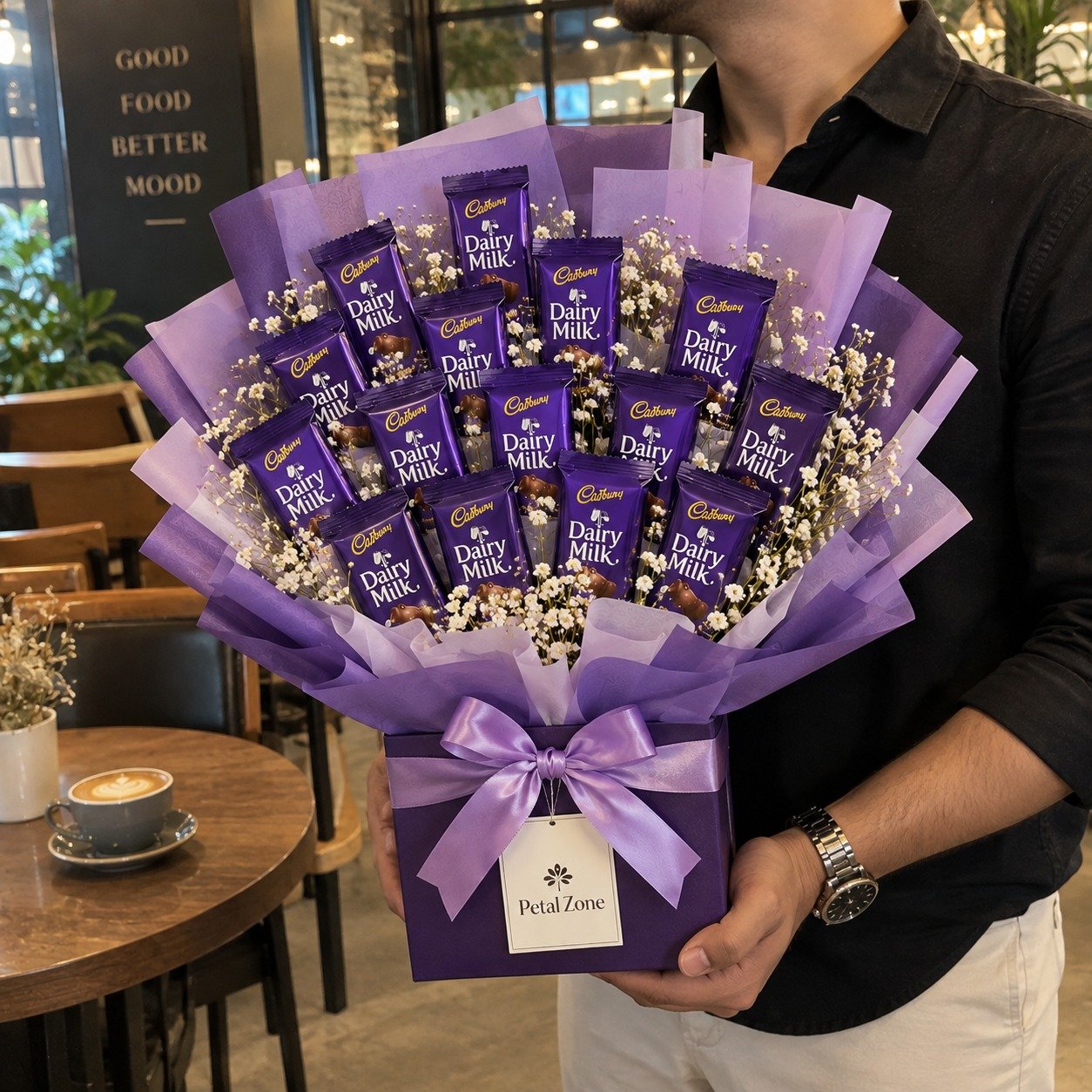 Purple Luxe Box – Box Style Dairy Milk Bouquet 2