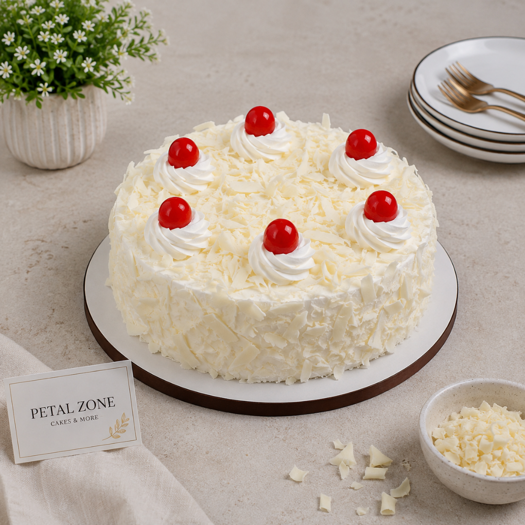 Snowy White Forest – White Forest Cream Cake 2