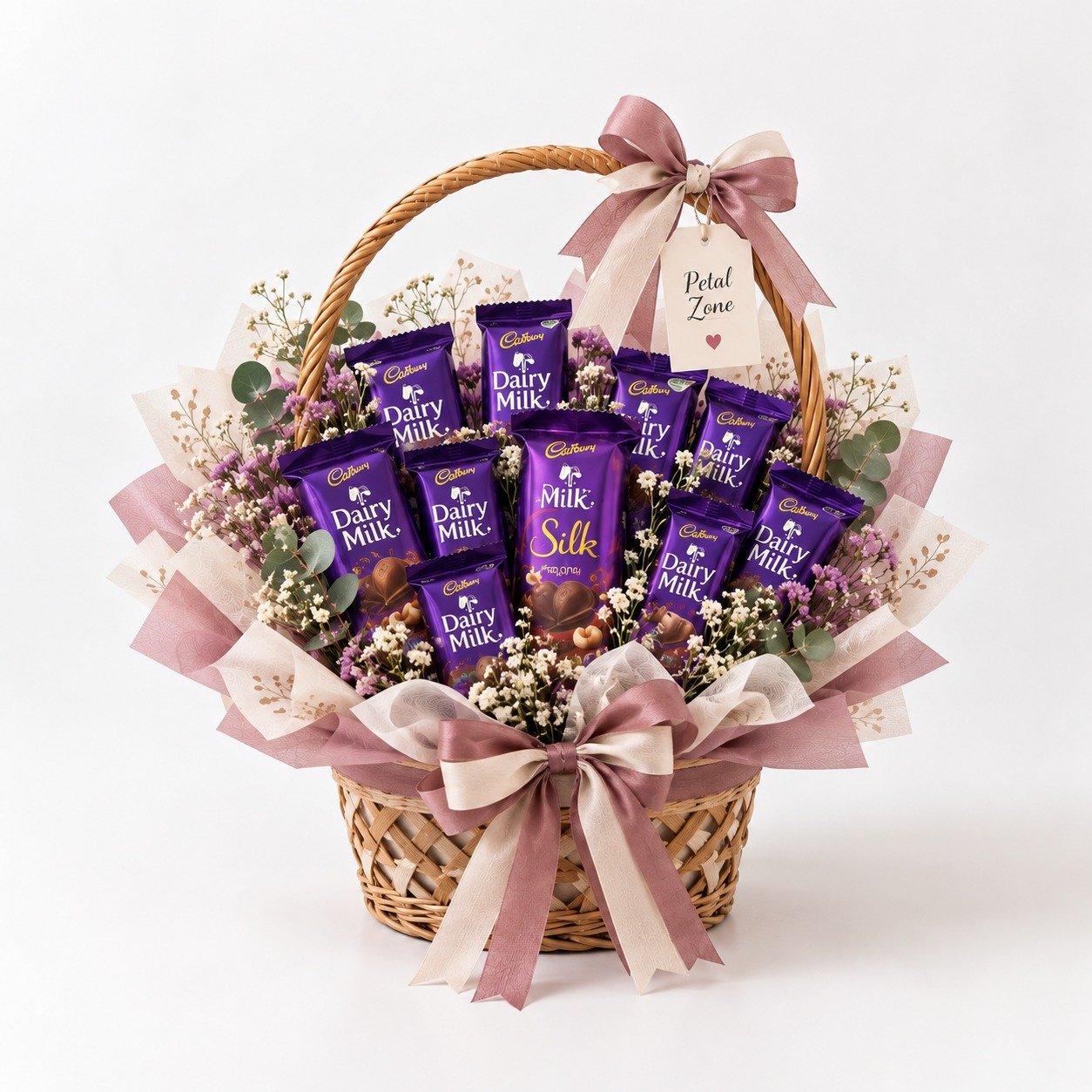 Sweet Basket Bliss – Dairy Milk Basket Bouquet